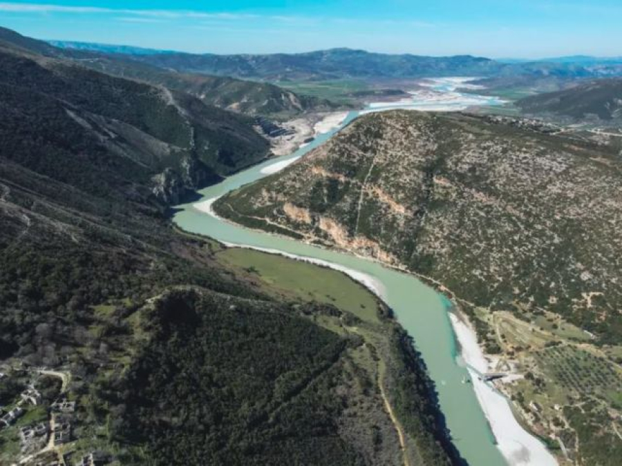 The Vjosa River near Qesarat, southern Albania